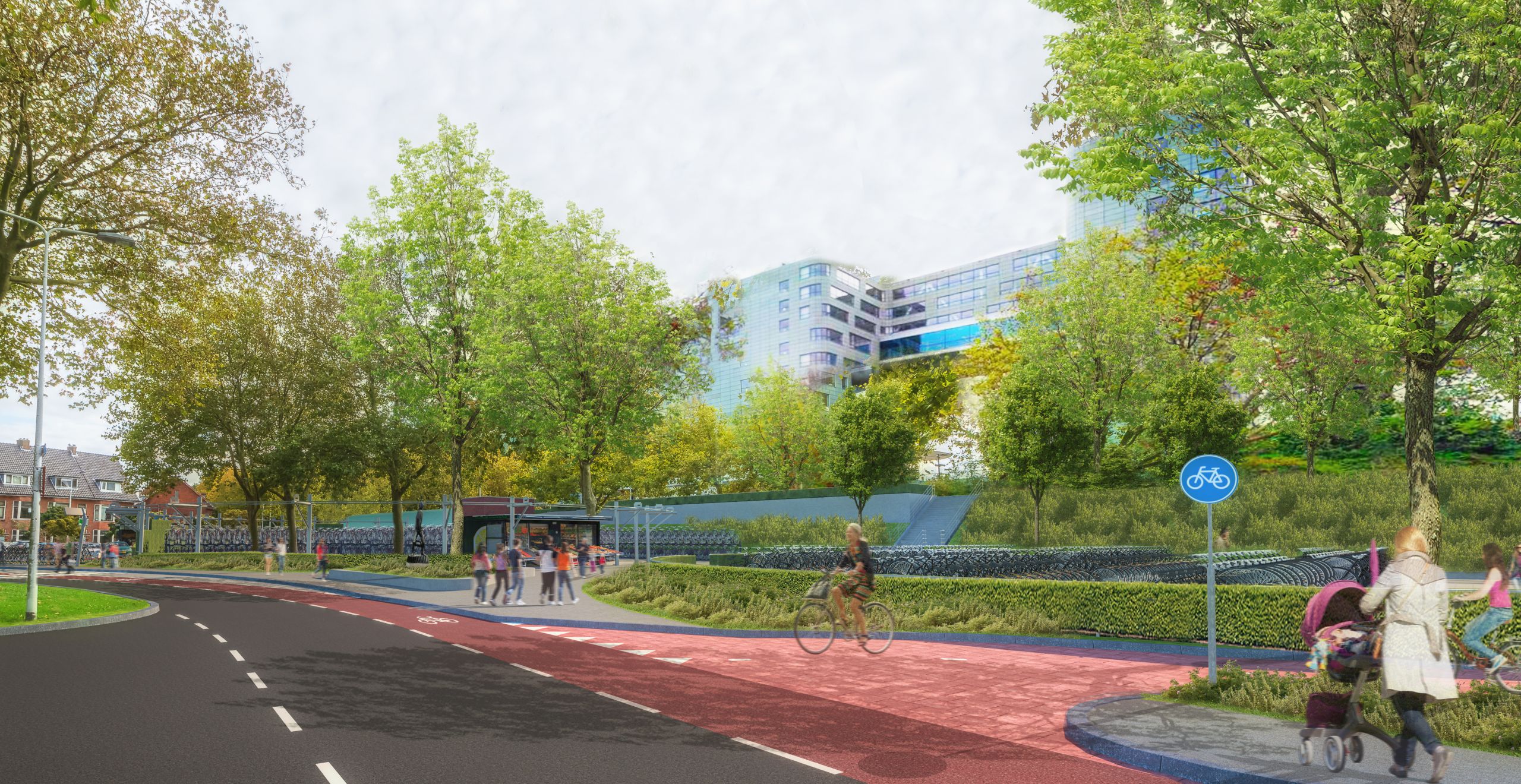 Ontwerp voor nieuwe fietsparkeerplaatsen bij Leiden Lammenschans