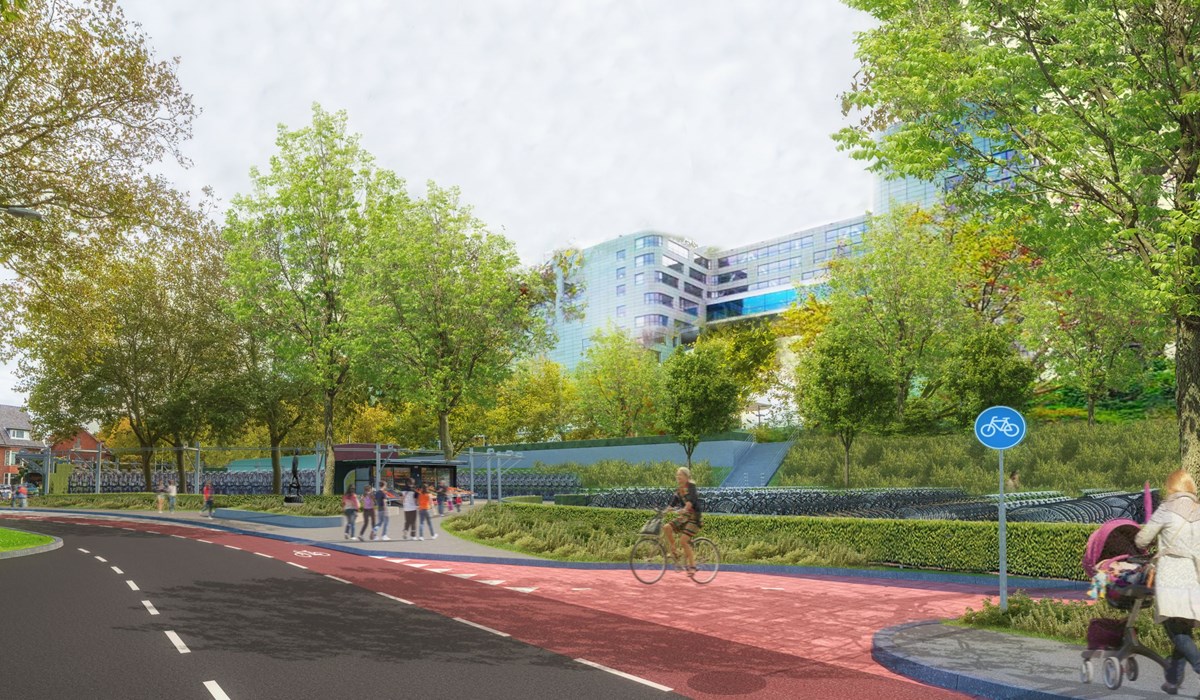 Ontwerp voor nieuwe fietsparkeerplaatsen bij Leiden Lammenschans