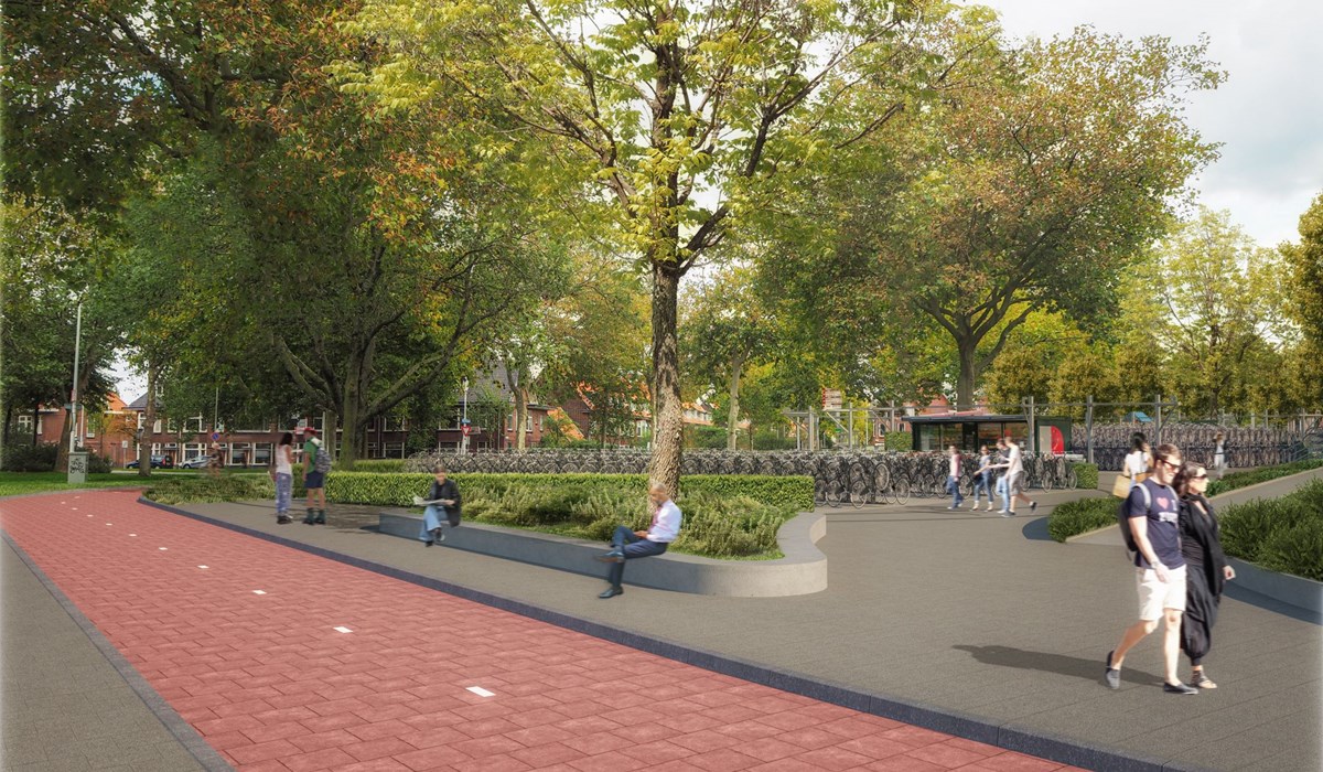 Ontwerp voor nieuwe fietsparkeerplaatsen bij Leiden Lammenschans