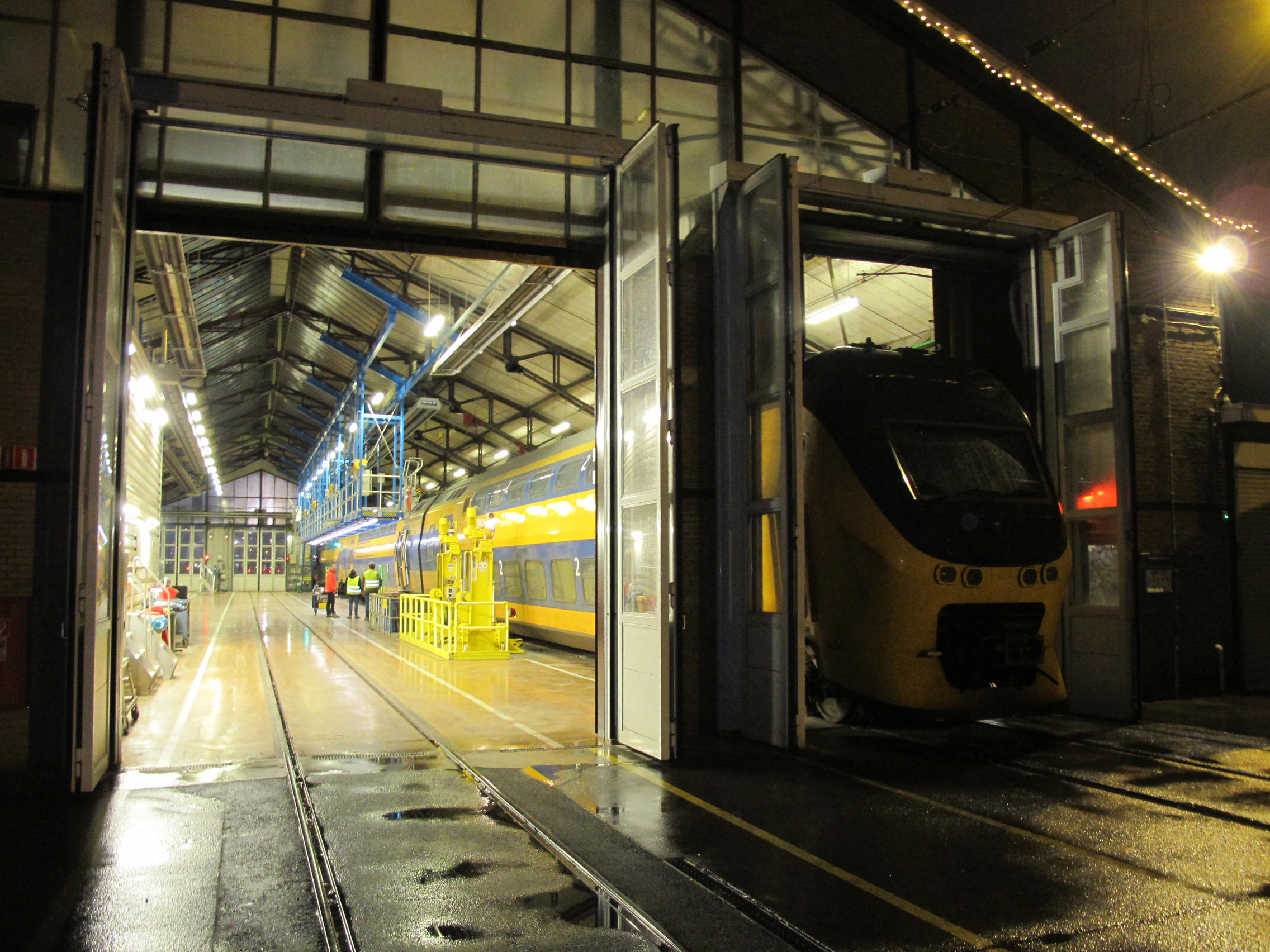 De sensoren zijn gemonteerd op NS-treinen