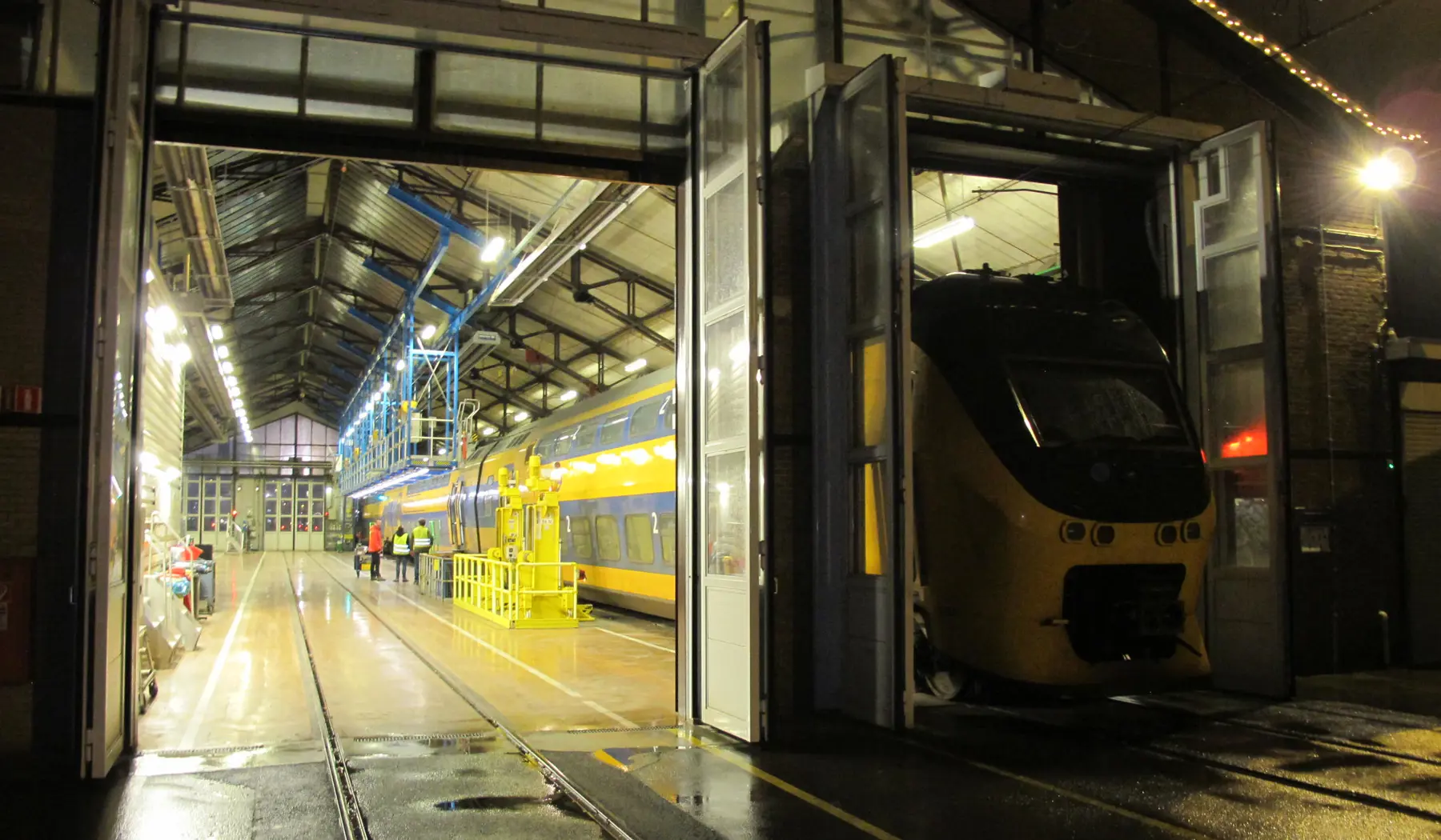 De sensoren zijn gemonteerd op NS-treinen