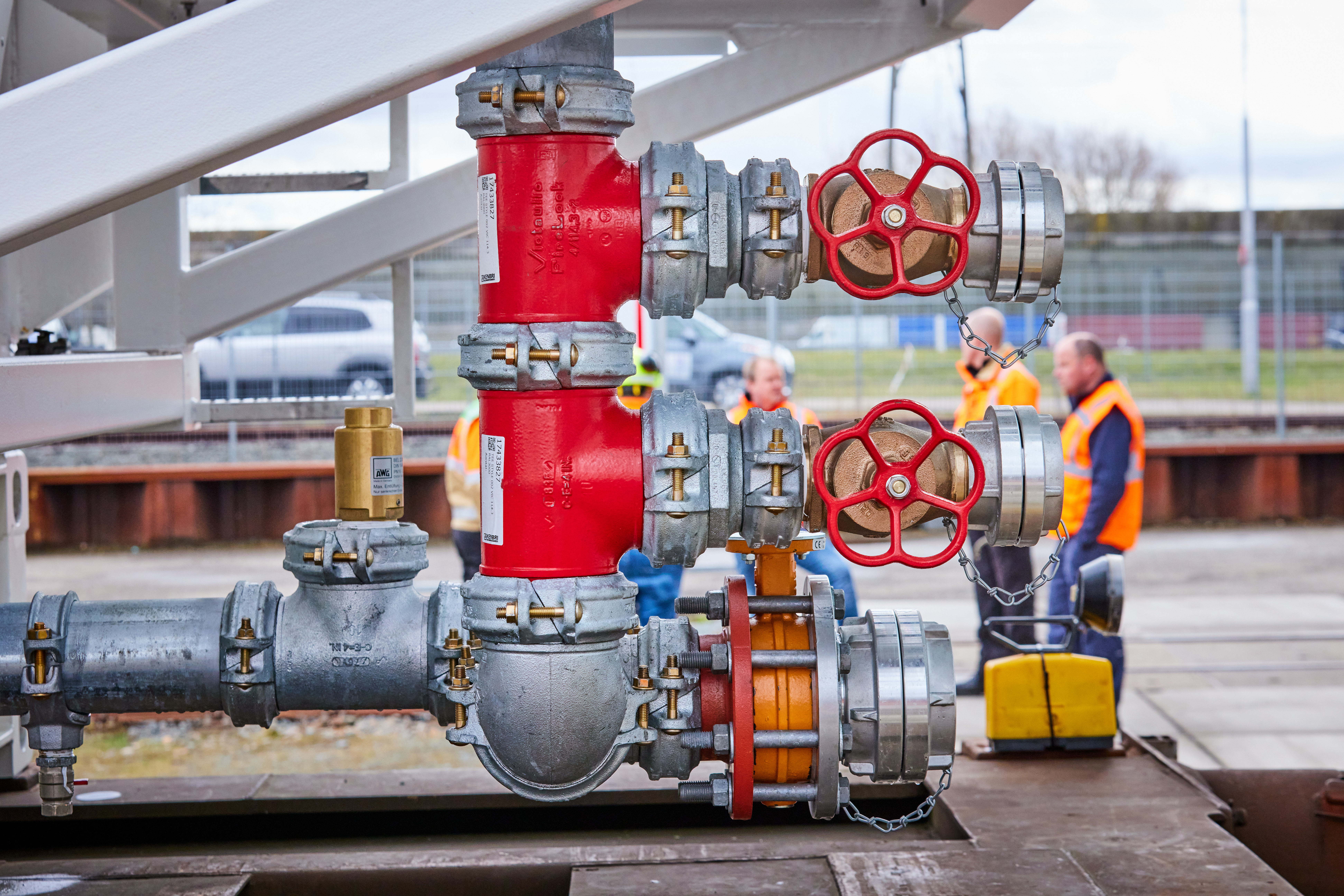 Een close up van de blustrein