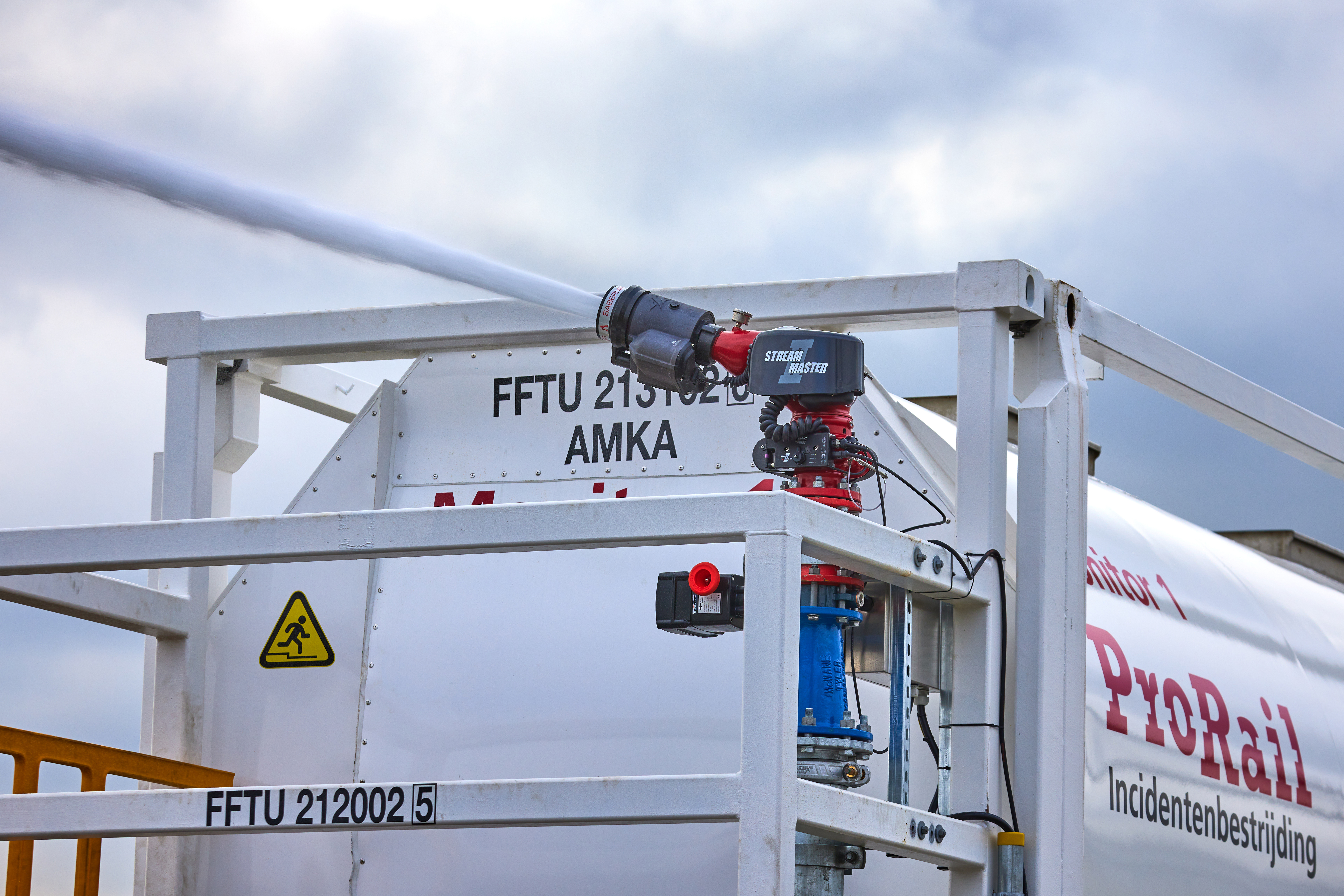 De blustrein in actie