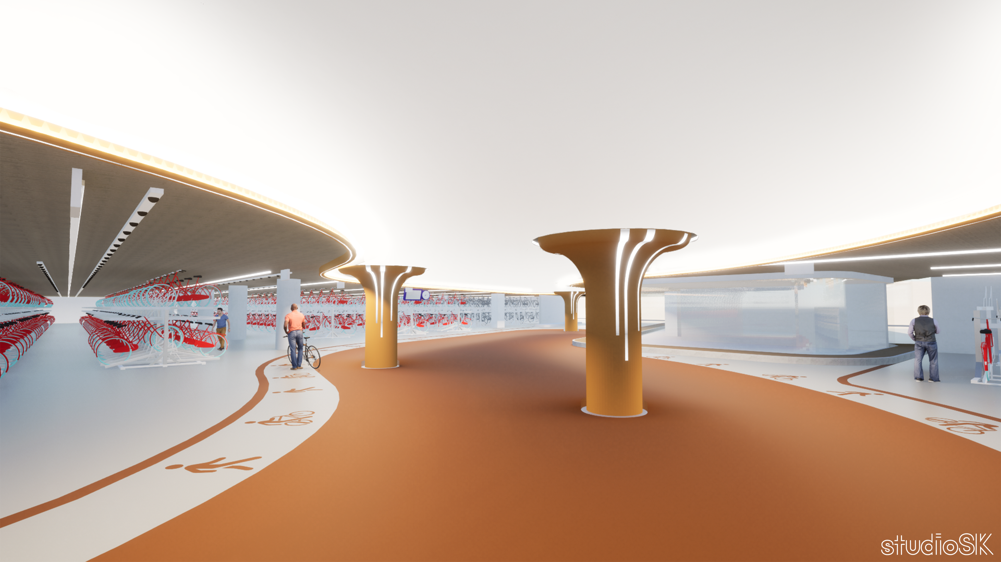 Impressie van de nieuwe situatie fietsstraat