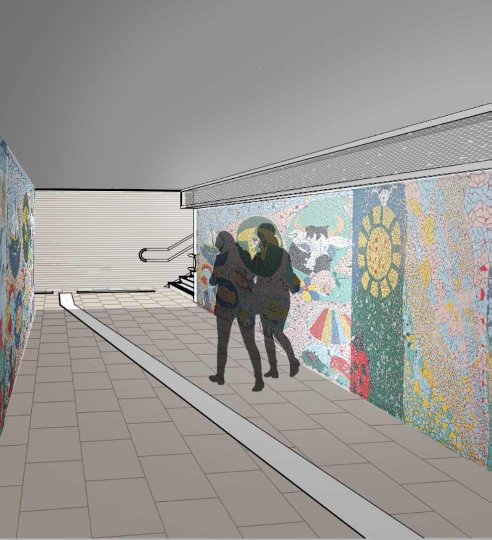 Impressie van de opgeknapte tunnel op Den Helder Zuid