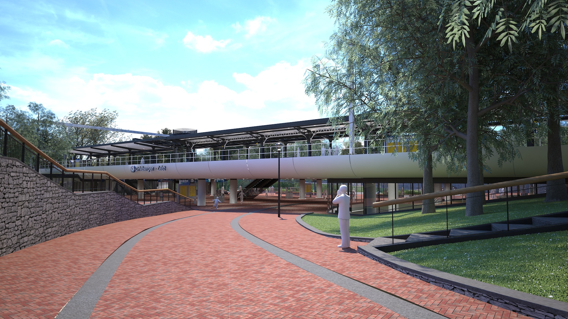 Fietspad onder het spoor (impressie)