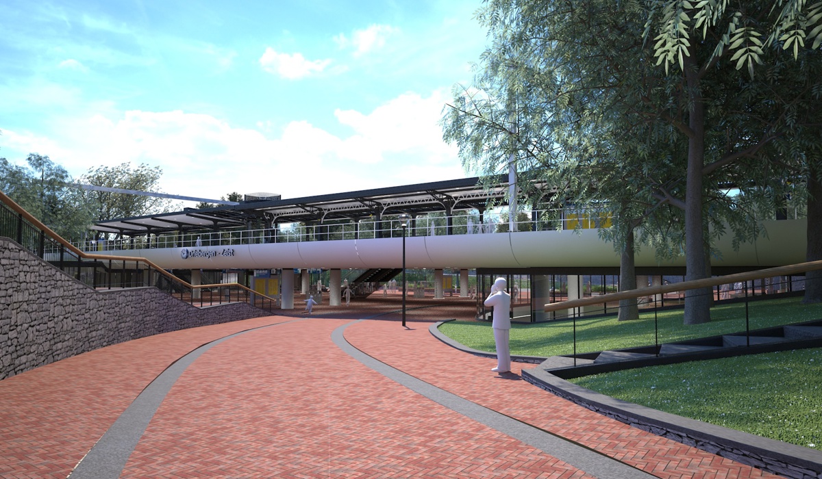 Fietspad onder het spoor (impressie)