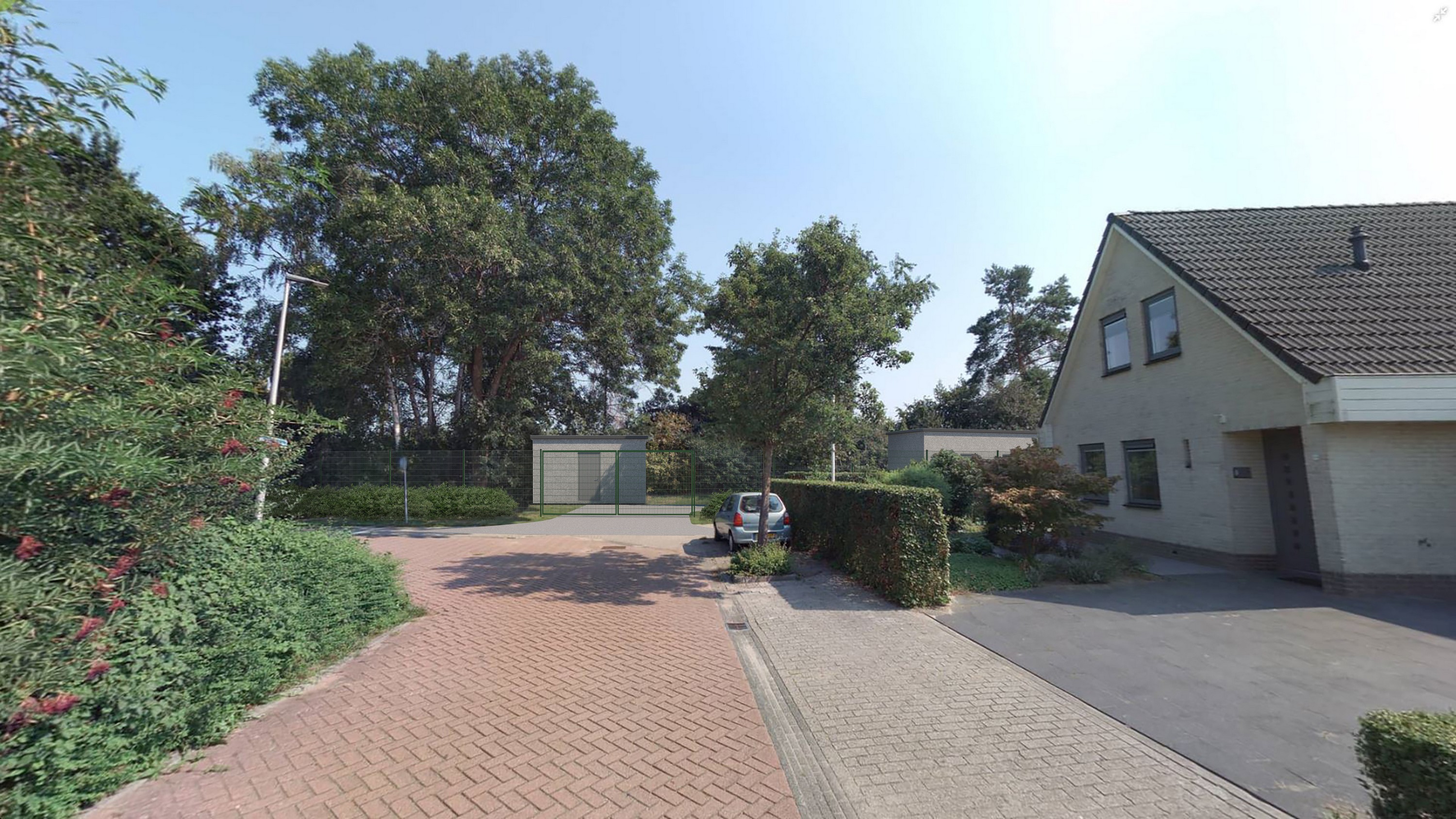 Een impressie van het nieuwe relaishuis en telecomgebouw