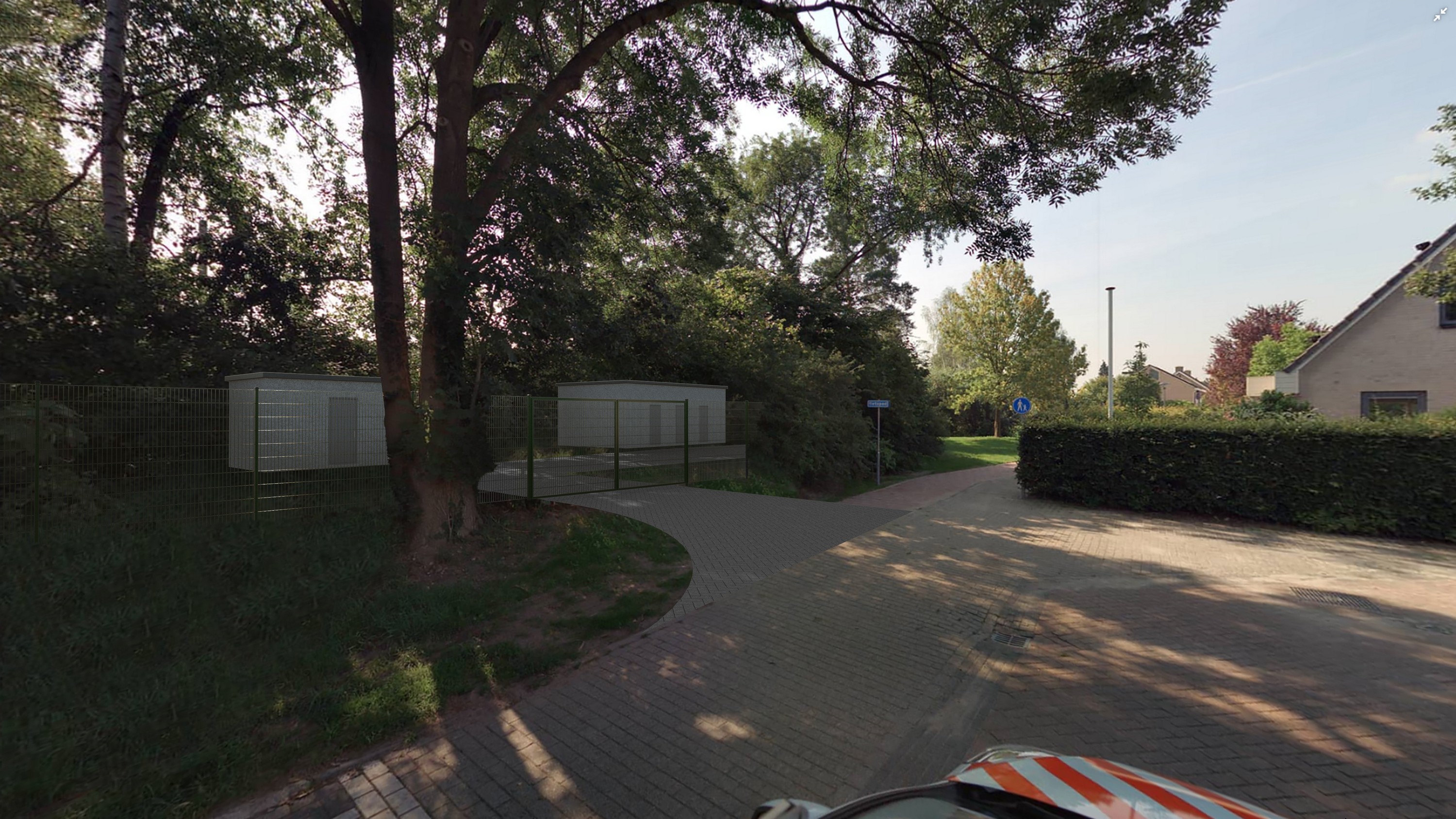 Een impressie van het nieuwe relaishuis en telecomgebouw