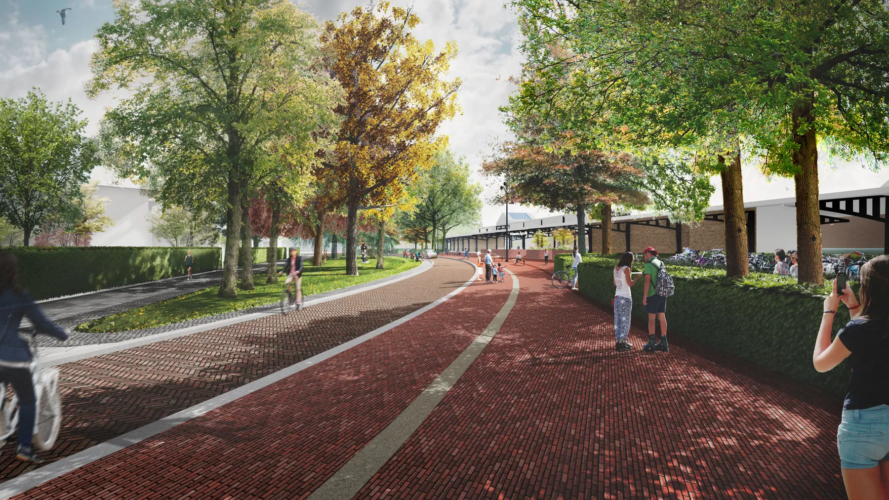 Impressie van de nieuwe entree van station Naarden-Bussum
