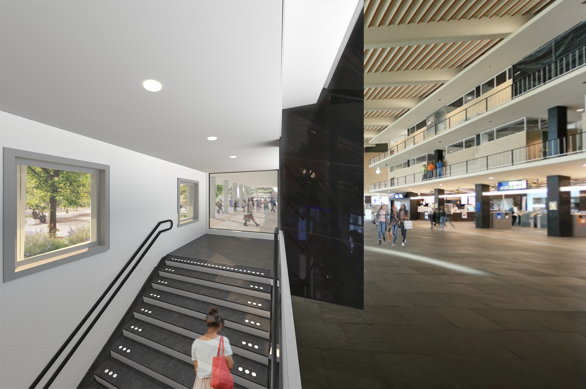 Impressie van de fietsenstalling Eindhoven Centraal - aansluiting stationshal