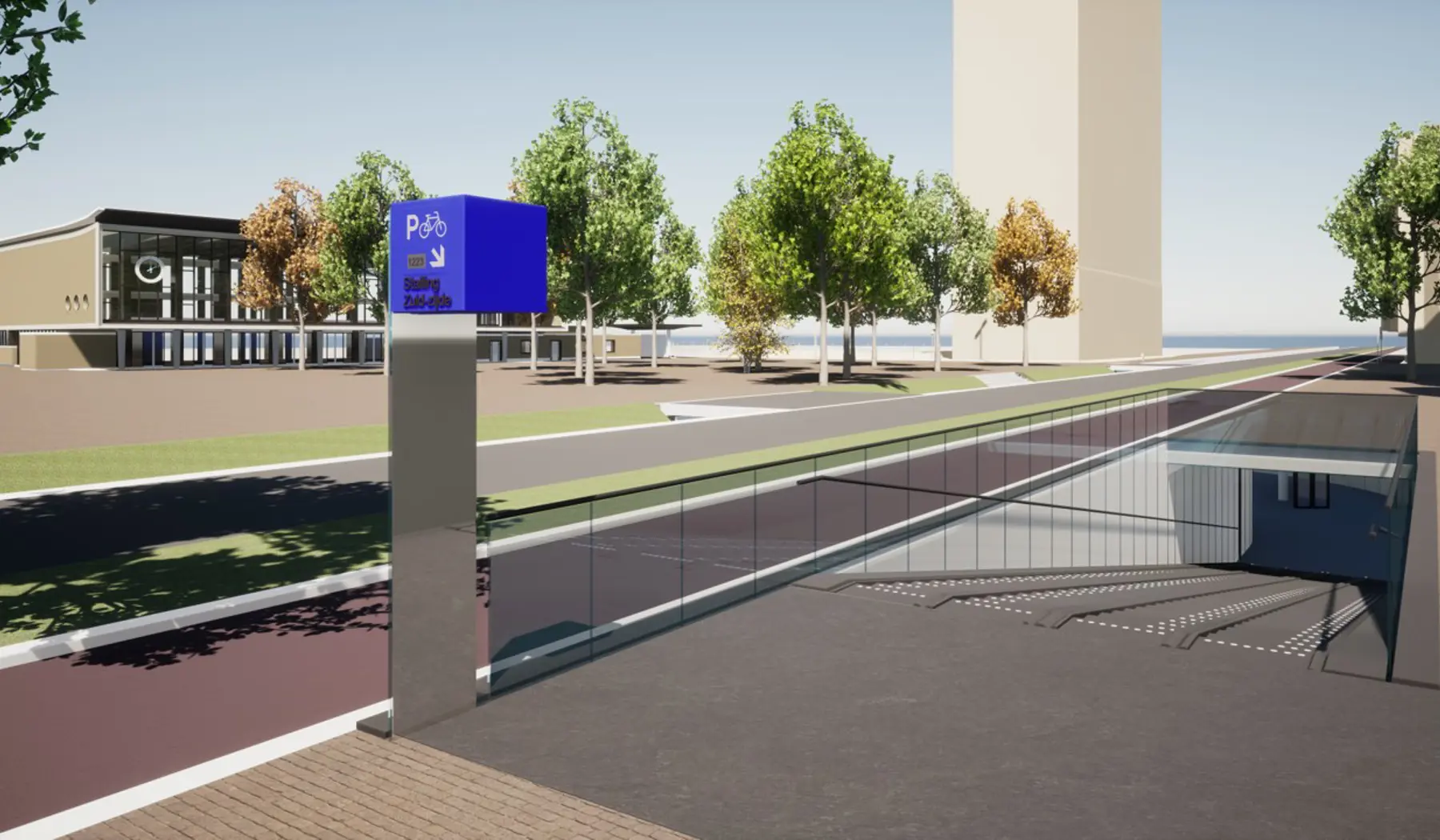 Impressie van de fietsenstalling Eindhoven Centraal - nieuwe fietsersingang Stationsweg