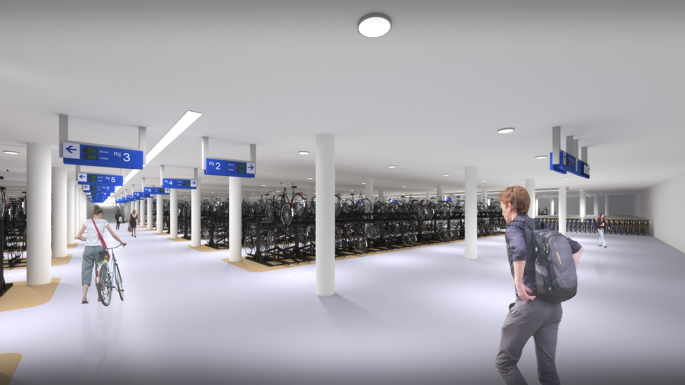 Impressie nieuwe deel fietsenstalling Eindhoven Centraal