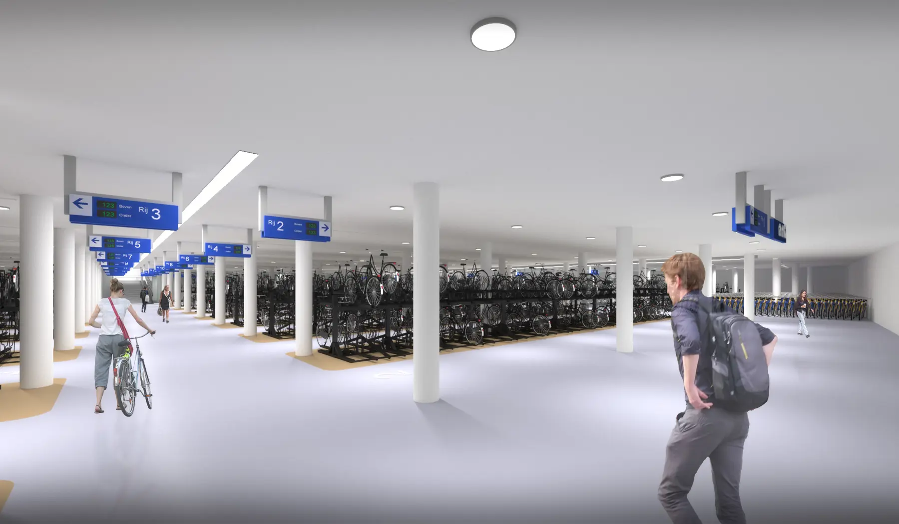 Impressie nieuwe deel fietsenstalling Eindhoven Centraal