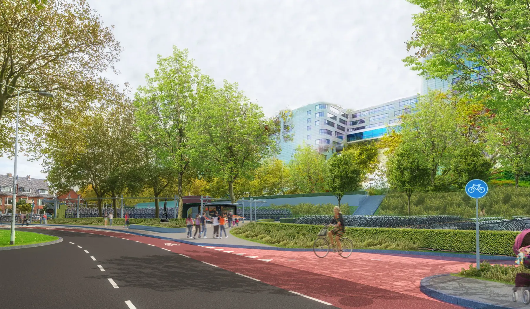 Een impressie van de fietsenstalling