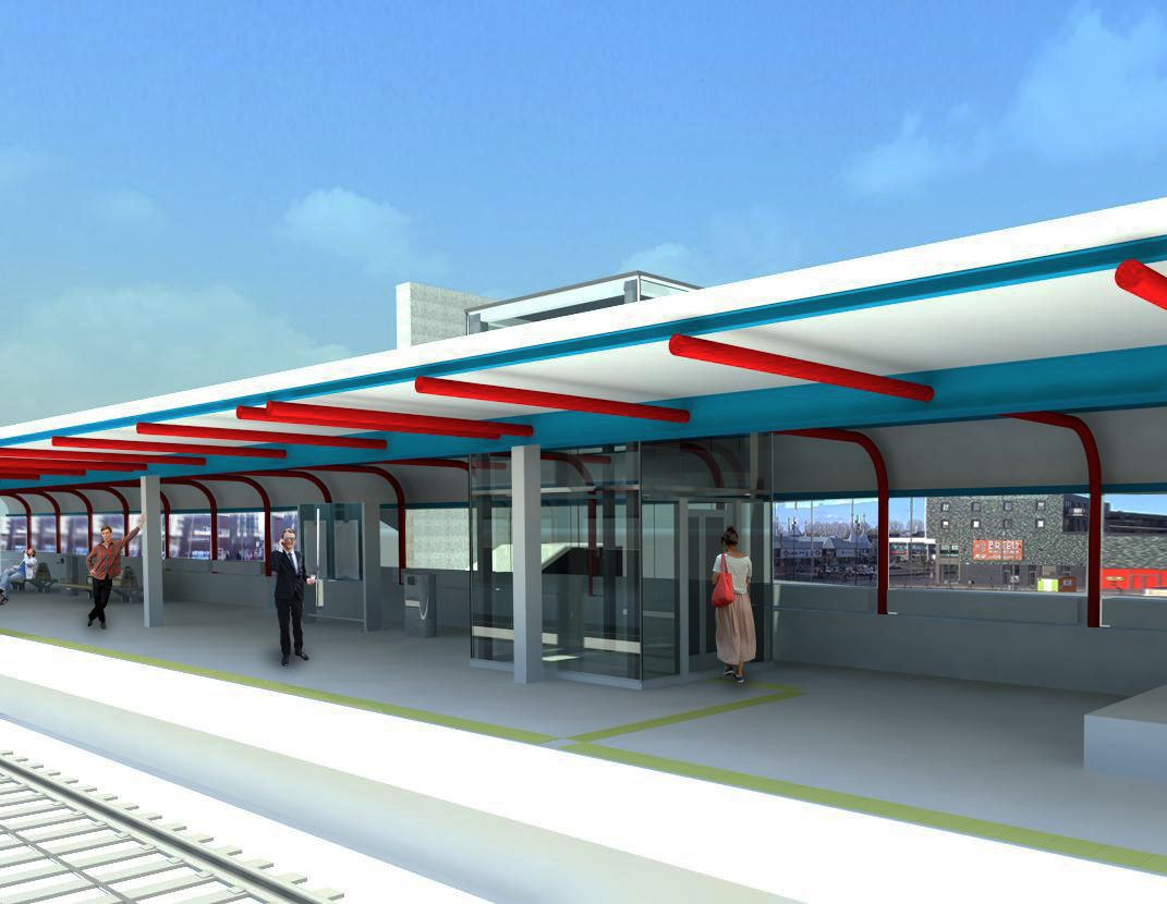 Vernieuwd perron station Almere Buiten