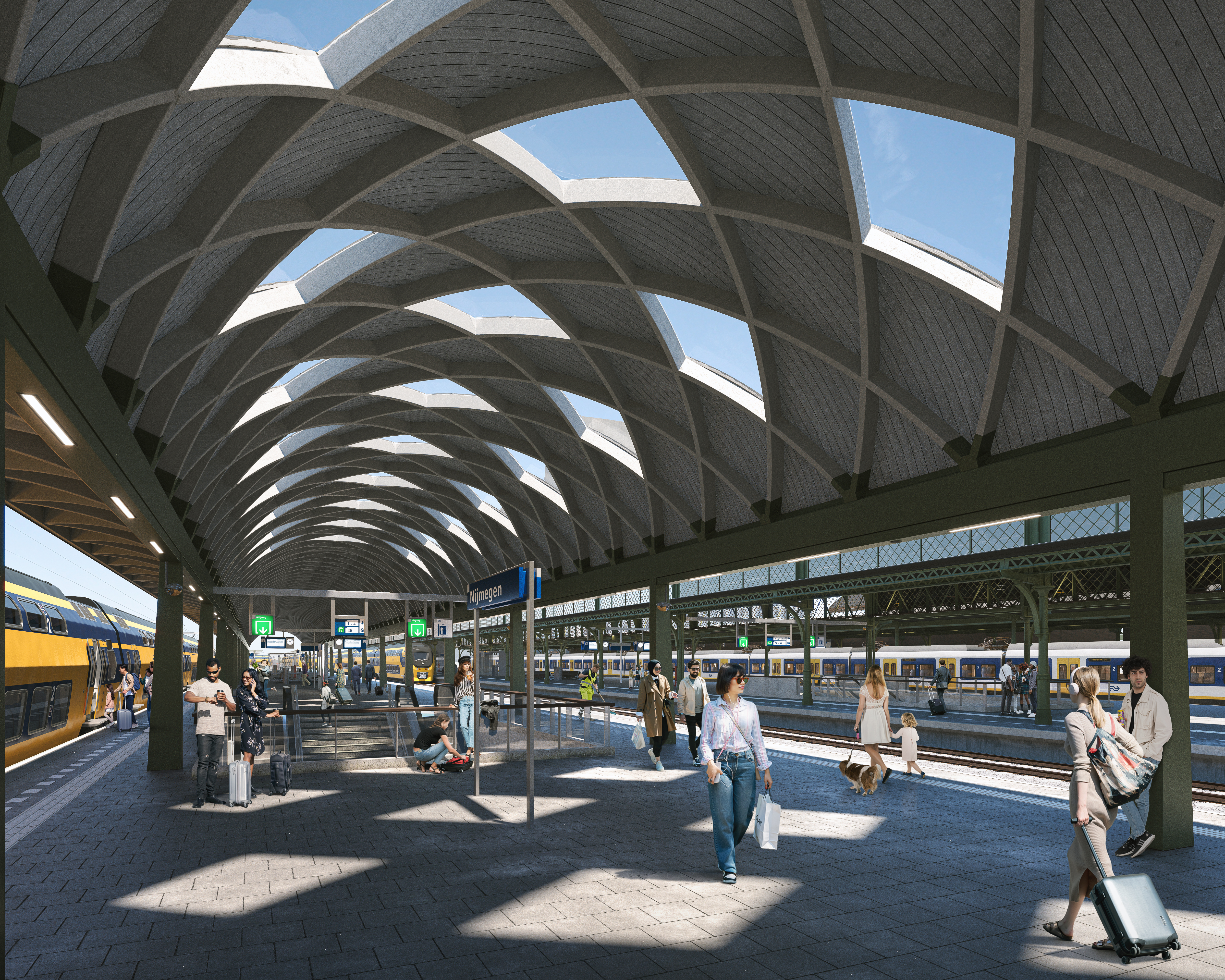 Impressie van de perronkap op perron 5-6