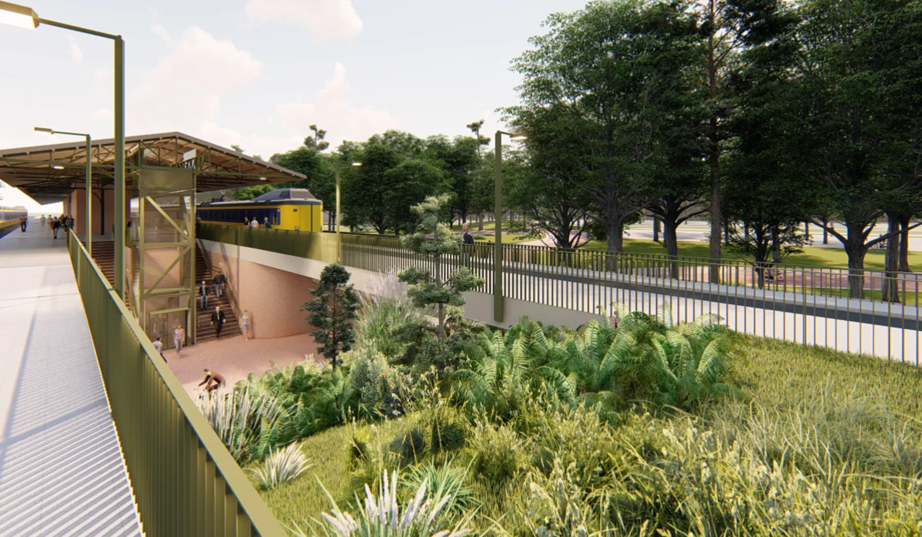 Een impressie van het nieuwe perron op station Nunspeet