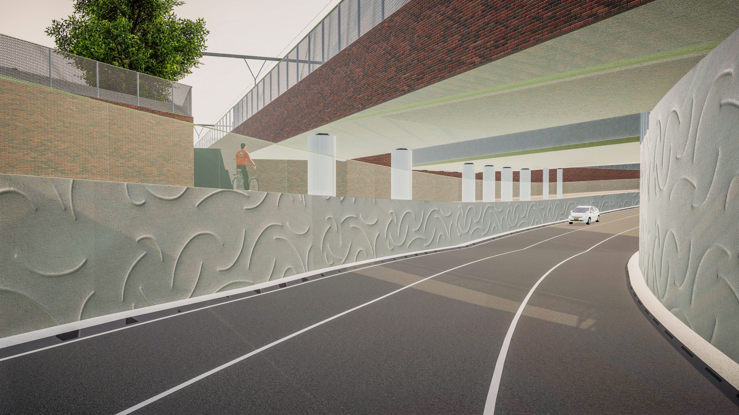 Impressie van de onderdoorgang in Goes