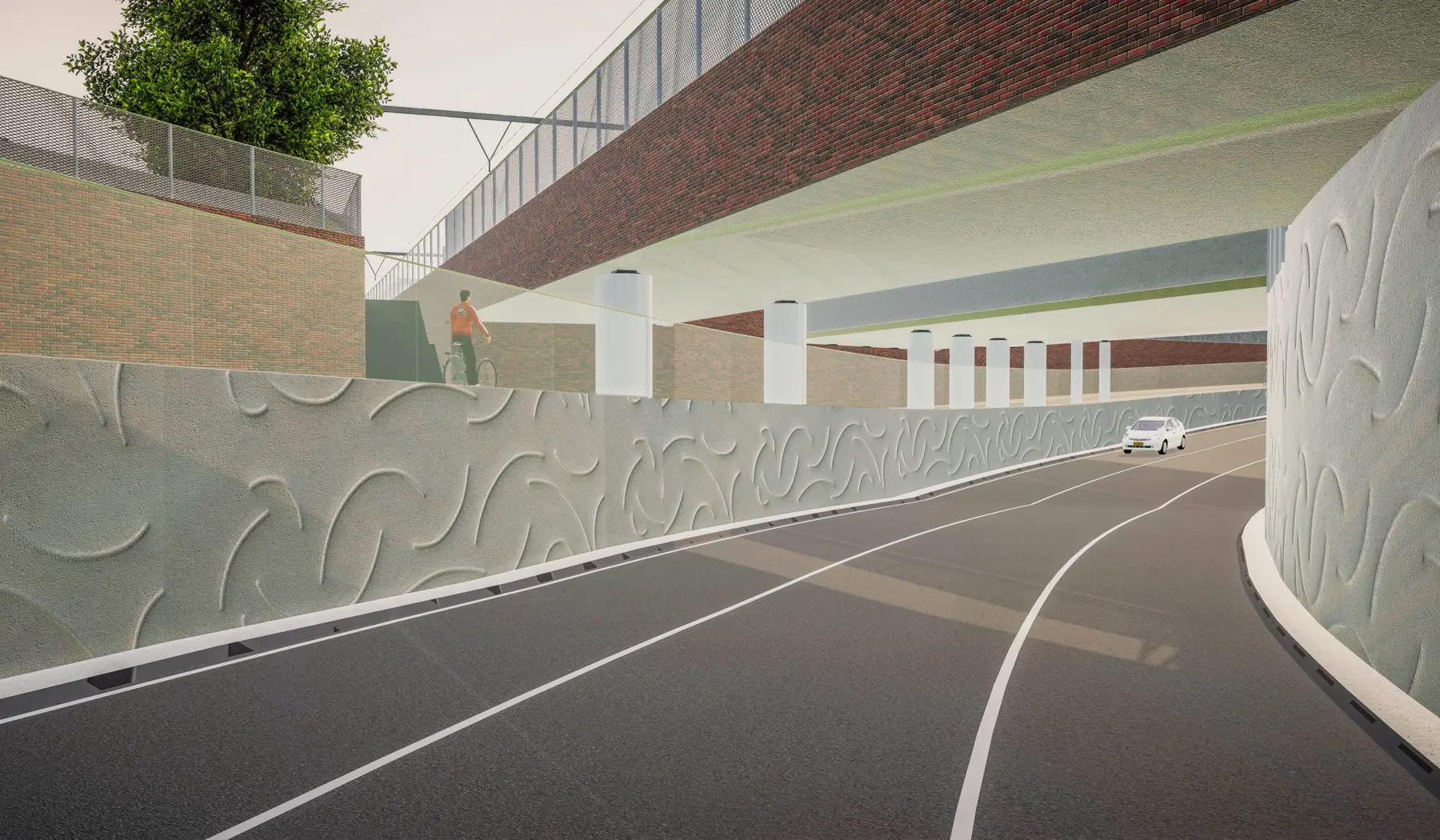 Impressie van de onderdoorgang in Goes