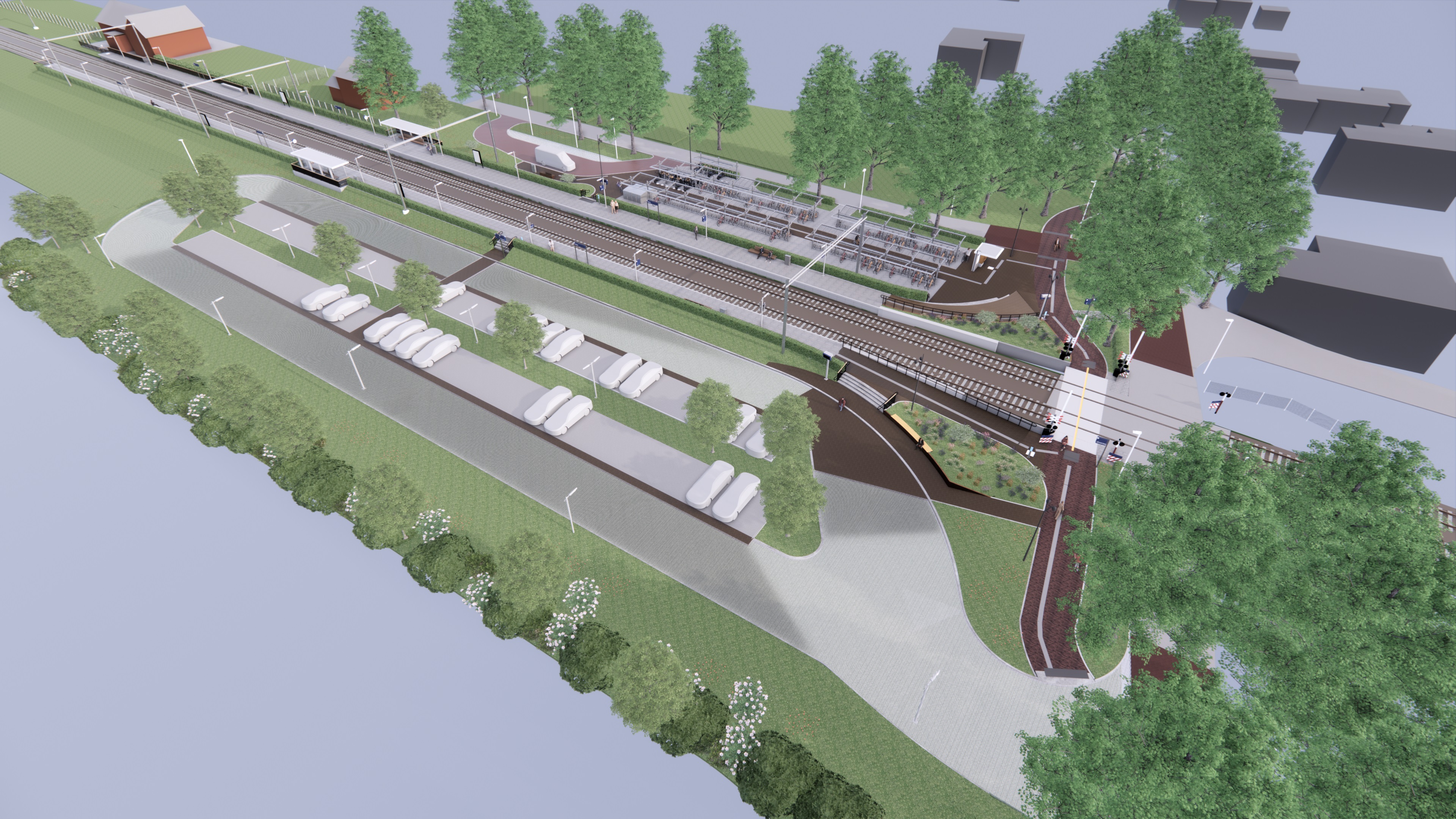 Station Heino, een impressie van bovenaf (gemaakt door Arcadis)