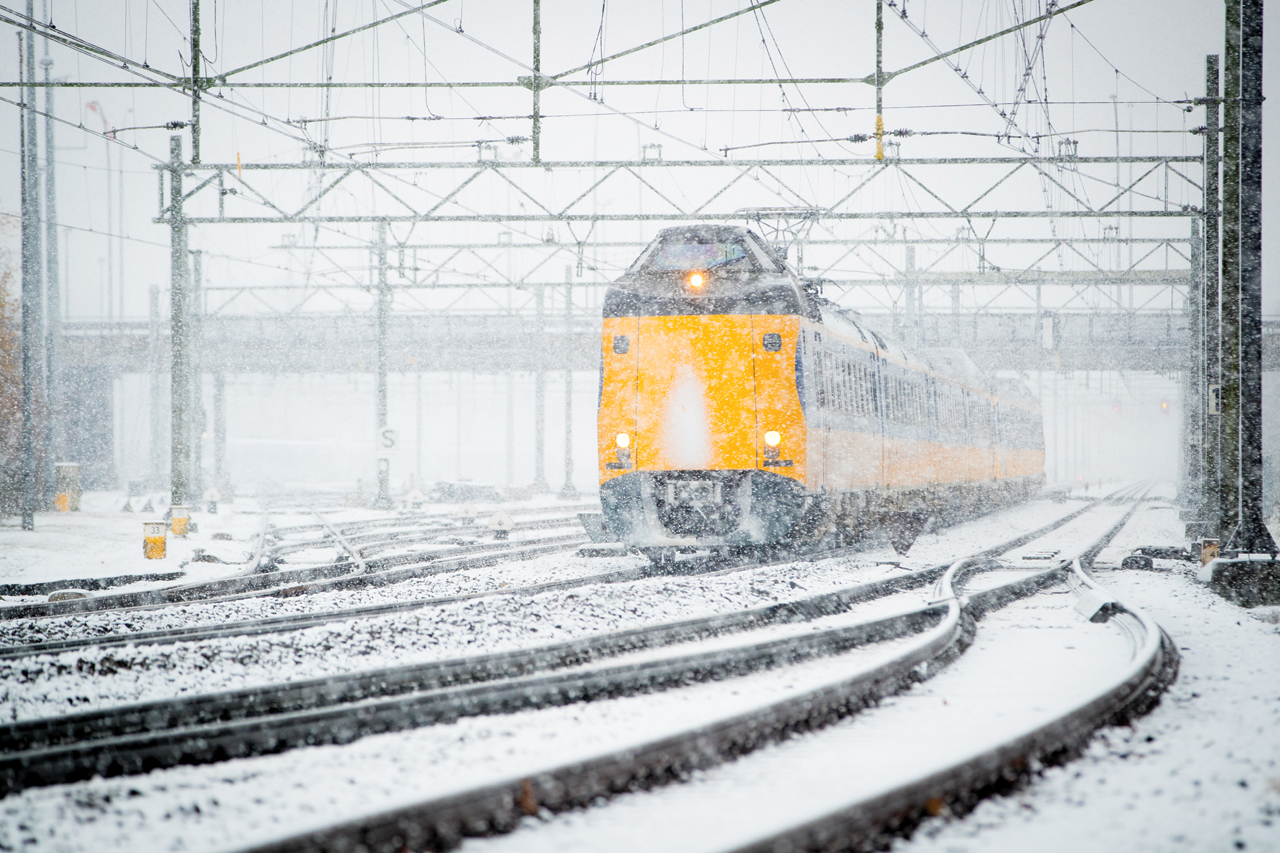 Trein in de sneeuw