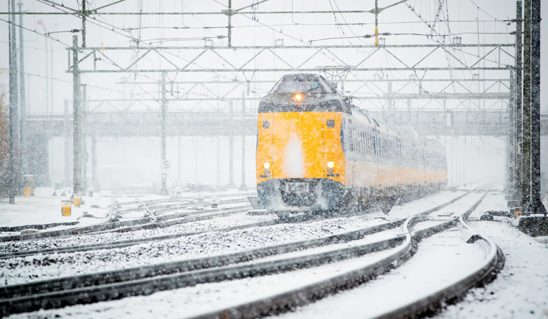 Trein in de sneeuw